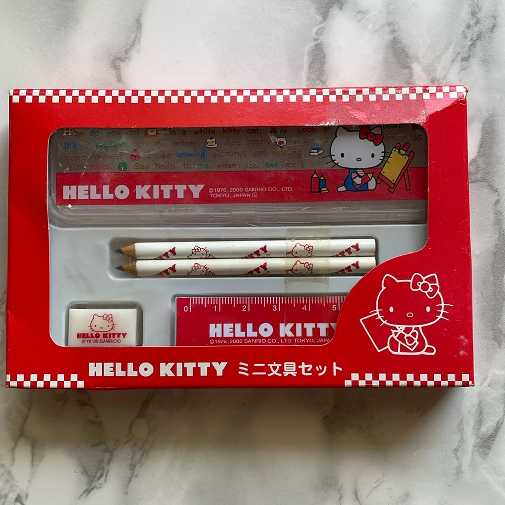 Vintage Sanrio Hello Kitty - mini stationery set 2000 AS IS
